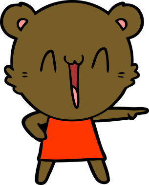 Bir insan tarafından çizilmiş mutlu ayı karikatürü