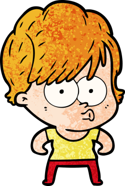 Bir insan tarafından çizilmiş karikatür kadın.