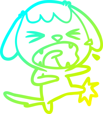 Bir insan tarafından çizilmiş şirin bir köpeğin soğuk gradyan çizimi