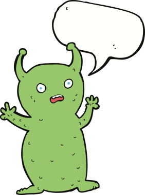 Bir insan tarafından çizilmiş komik küçük uzaylı çizgi filmi.