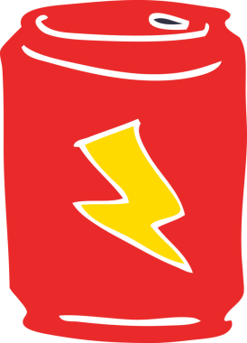 Bir insan tarafından çizilmiş enerji içeceği kutusunun karalaması.