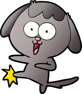 Bir insan tarafından çizilmiş şirin bir çizgi film köpeği.