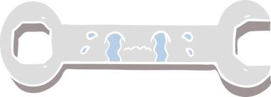 Bir insan tarafından çizilmiş düz renk çizgi film ağlama anahtarı