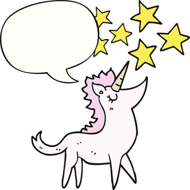 Bir insan tarafından çizilmiş tek boynuzlu at.