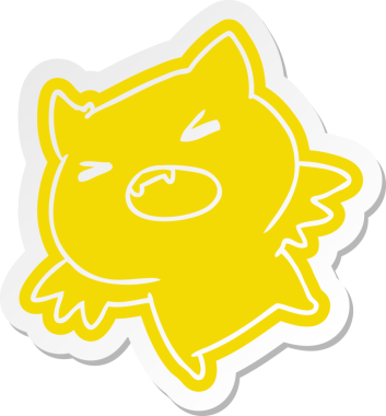 Bir kawaii 'nin karikatür çıkartması Bir insan tarafından çizilmiş şirin bir yarasa