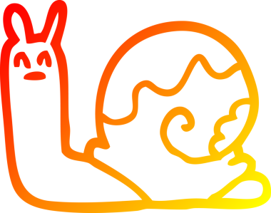 Bir insan tarafından çizilmiş bir salyangozun sıcak çizgi çizimi