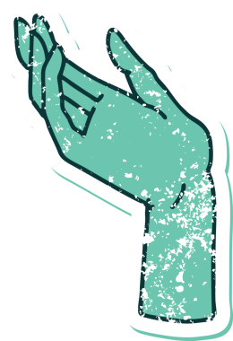 Bir insan tarafından çizilmiş sembolik dövmeli bir el resmi