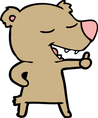 Bir insan tarafından çizilmiş çizgi film ayısı.