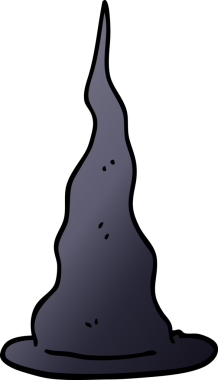 Bir insan tarafından çizilmiş karalama cadı şapkası.