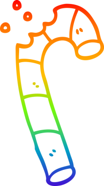 gökkuşağı gradyan çizgi çizimi bir insan tarafından çizilmiş bir xmas şeker kamışı