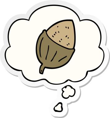 Düşünce baloncuğu olan karikatür palamudu bir insan tarafından çizilmiş.