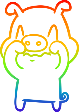 gökkuşağı gradyan çizimi bir insan tarafından çizilmiş sinir çizgi domuz