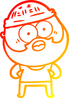 Bir insan tarafından çizilmiş sakallı bir adamın sıcak çizgi çizimi.