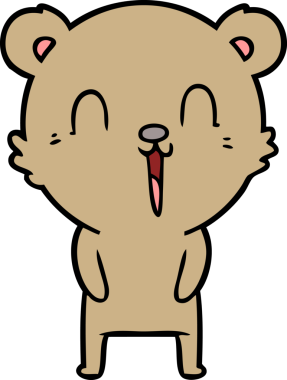 Bir insan tarafından çizilmiş mutlu çizgi film ayısı.