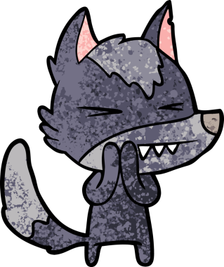 Bir insan tarafından çizilmiş kızgın kurt çizgi filmi.