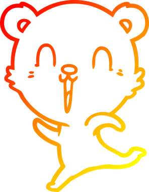 Bir insan tarafından çizilmiş mutlu bir kutup ayısının sıcak çizgi çizimi