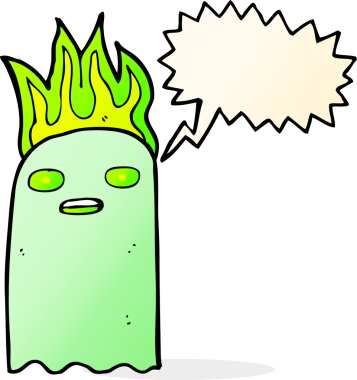 Bir insan tarafından çizilmiş komik bir çizgi film hayaleti.