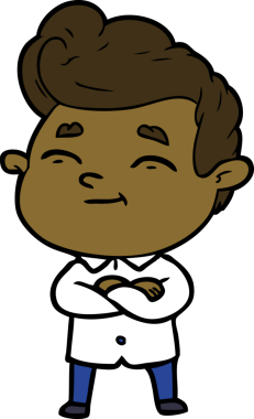 Bir insan tarafından çizilmiş mutlu çizgi film adamı.