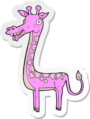 Bir insan tarafından çizilmiş bir zürafanın çıkartması.