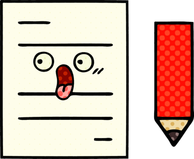 bir insan tarafından çizilmiş bir test kağıdının çizgi roman tarzı karikatürü