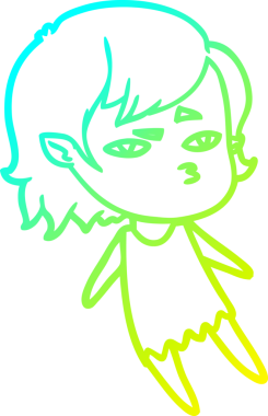 Bir insan tarafından çizilmiş bir vampir kız çizgi filmi.