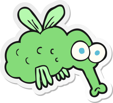 Bir insan tarafından çizilmiş bir sineğin çıkartması.