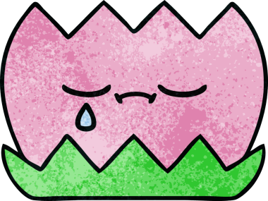 Bir insan tarafından çizilmiş nilüfer çiçeğinin retro grunge deseni.