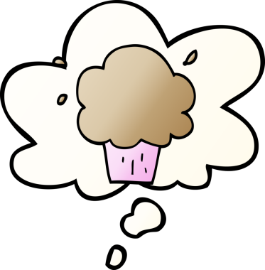 Düşünce baloncuklu çizgi film keki bir insan tarafından çizilmiş.