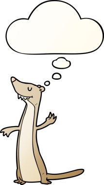 Düşünce baloncuğu olan çizgi film gelinciği bir insan tarafından çizilmiş.