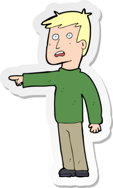 Bir insan tarafından çizilmiş çizgi film karakterinin çıkartması.