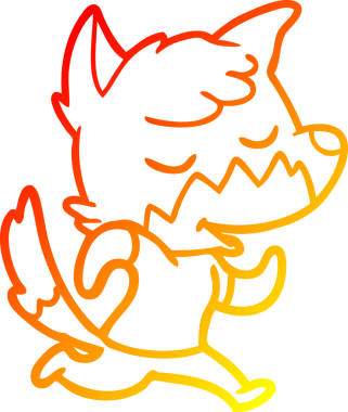 Bir insan tarafından çizilmiş dost canlısı bir tilkinin sıcak çizgi çizimi