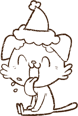 Bir insan tarafından çizilmiş Noel Köpeği Kömürü