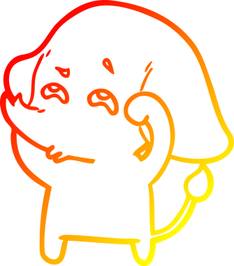 Bir insan tarafından çizilmiş bir filin sıcak çizgi çizimi