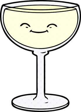 Bir insan tarafından çizilmiş bir şarap kadehi.