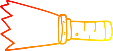 Bir insan tarafından çizilmiş çizgi film meşalesinin sıcak gradyan çizimi