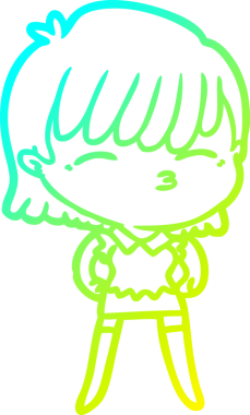 Bir insan tarafından çizilmiş bir karikatür kadın çizimi.