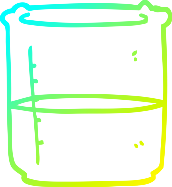 Bir insan tarafından çizilmiş bir karikatür bilim şişesinin soğuk gradyan çizimi