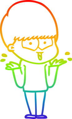 gökkuşağı gradyan çizgi çizimi bir insan tarafından çizilmiş mutlu bir çocuk