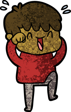 Bir insan tarafından çizilmiş gülen çocuk.