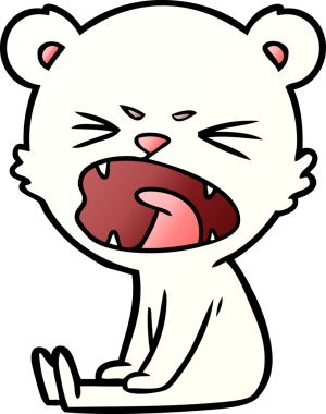 Bir insan tarafından çizilmiş kızgın kutup ayısı çizgi filmi.