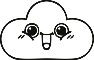 Bir insan tarafından çizilmiş bir kar bulutunun çizgi çizimi