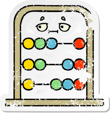 Bir insan tarafından çizilmiş şirin bir abaküsün sıkıntılı çıkartması.