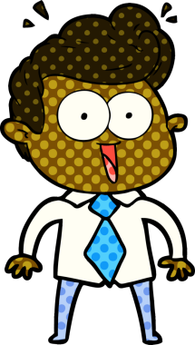 Bir insan tarafından çizilmiş çizgi film bakışlı adam.