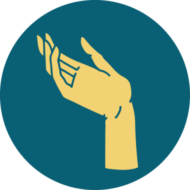 Bir insan tarafından çizilmiş bir elin ikonik dövme şekli