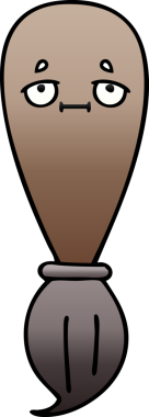 Bir insan tarafından çizilmiş bir boya fırçasının gölgeli karikatürü