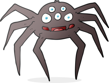 Bir insan tarafından çizilmiş serbest çizim karikatür örümceği