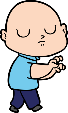 bir insan tarafından çizilmiş kel bir adam.