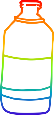 Bir insan tarafından çizilmiş karikatür su şişesinin gradyan çizimi.