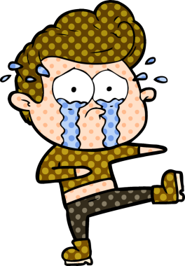 Bir insan tarafından çizilmiş ağlayan bir dansçı.