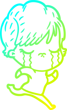 Bir insan tarafından çizilmiş ağlayan bir karikatür çizimi.